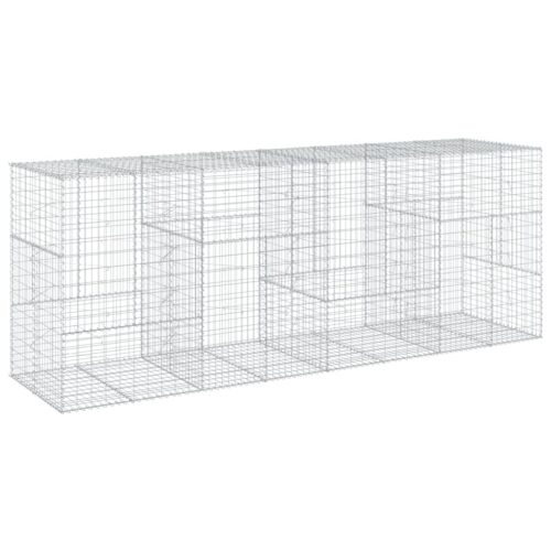 Gabion Basket with Cover 400x100x150cm Galvanised Iron - Image 8