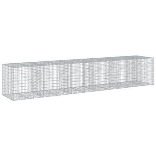 Gabion Basket with Cover 550x100x100cm Galvanised Iron