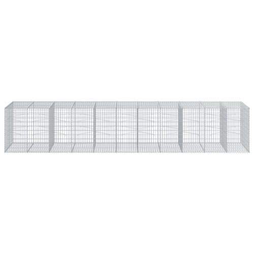 Gabion Basket with Cover 550x100x100cm Galvanised Iron - Image 3