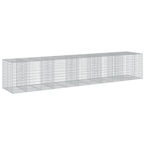 Gabion Basket with Cover 550x100x100cm Galvanised Iron - Image 5