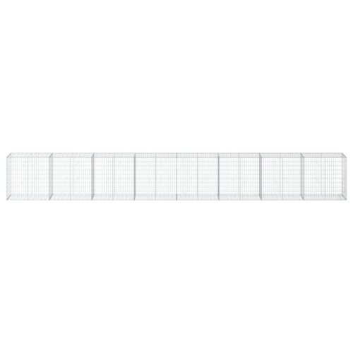 Gabion Basket with Cover 800x50x100cm Galvanised Iron - Image 3