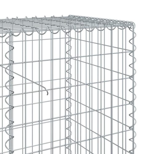 Gabion Basket with Cover 800x50x100cm Galvanised Iron - Image 6