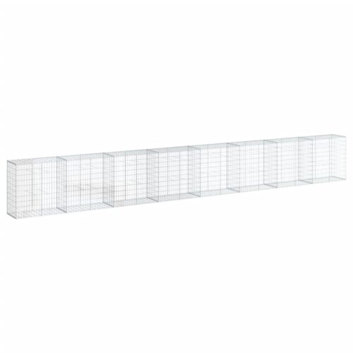 Gabion Basket with Cover 800x50x100cm Galvanised Iron - Image 8