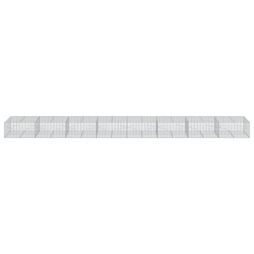 Gabion Basket with Cover 800x100x50cm Galvanised Iron - Image 3