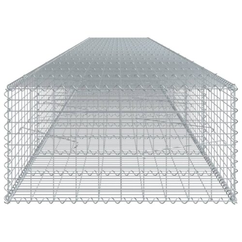 Gabion Basket with Cover 800x100x50cm Galvanised Iron - Image 4