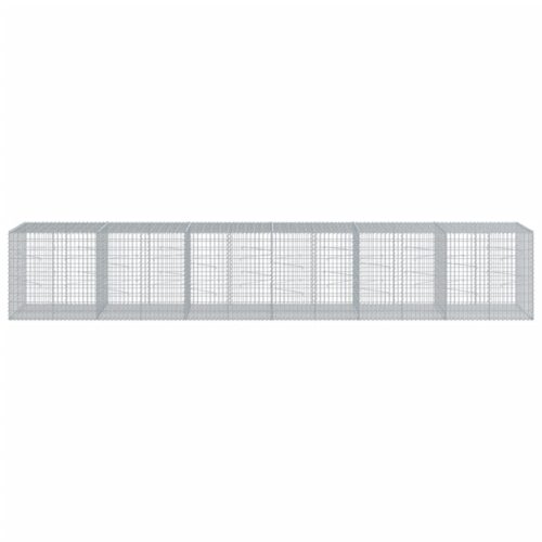 Gabion Basket with Cover 600x100x100cm Galvanised Iron - Image 3