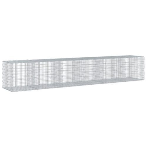 Gabion Basket with Cover 600x100x100cm Galvanised Iron - Image 5