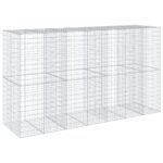 Gabion Basket with Cover 350x100x200cm Galvanised Iron