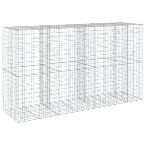 Gabion Basket with Cover 350x100x200cm Galvanised Iron