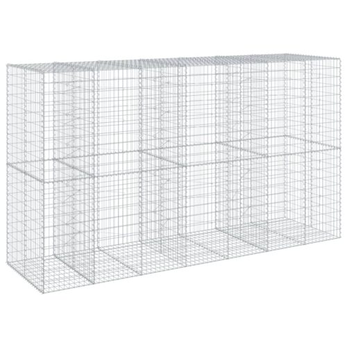 Gabion Basket with Cover 350x100x200cm Galvanised Iron - Image 5