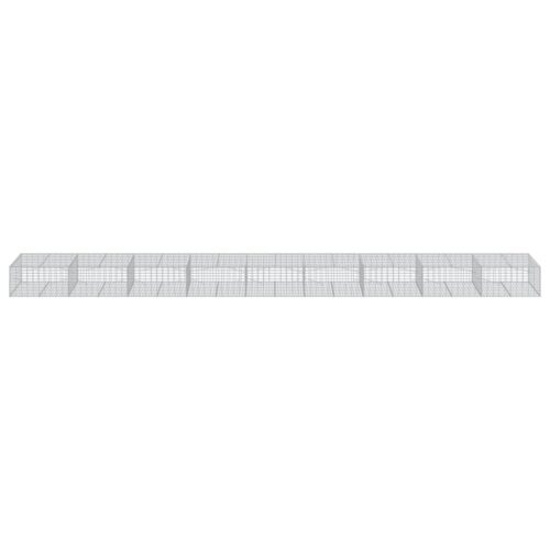Gabion Basket with Cover 900x100x50cm Galvanised Iron - Image 3