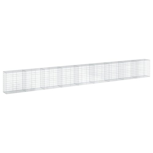 Gabion Basket with Cover 900x50x100cm Galvanised Iron - Image 8