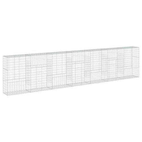 Gabion Basket with Cover 700x50x150cm Galvanised Iron - Image 5