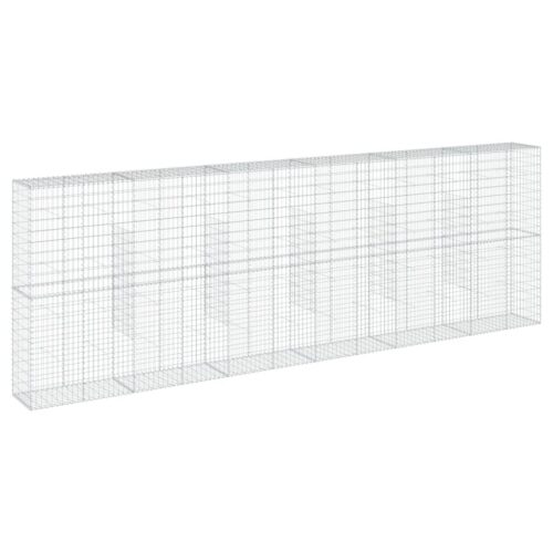 Gabion Basket with Cover 600x50x200cm Galvanised Iron
