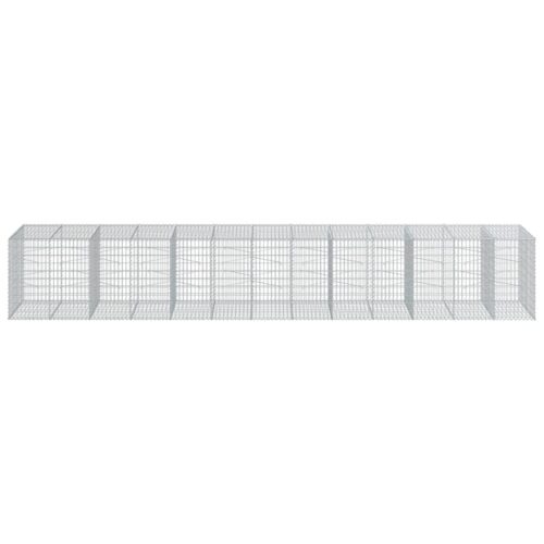 Gabion Basket with Cover 650x100x100cm Galvanised Iron - Image 3