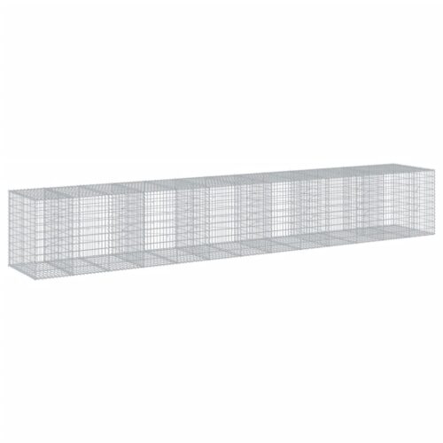 Gabion Basket with Cover 650x100x100cm Galvanised Iron - Image 5