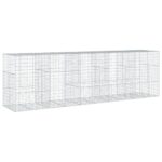 Gabion Basket with Cover 500x100x150cm Galvanised Iron