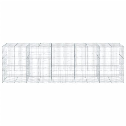 Gabion Basket with Cover 500x100x150cm Galvanised Iron - Image 3