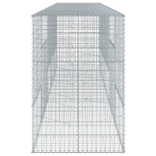 Gabion Basket with Cover 500x100x150cm Galvanised Iron - Image 4