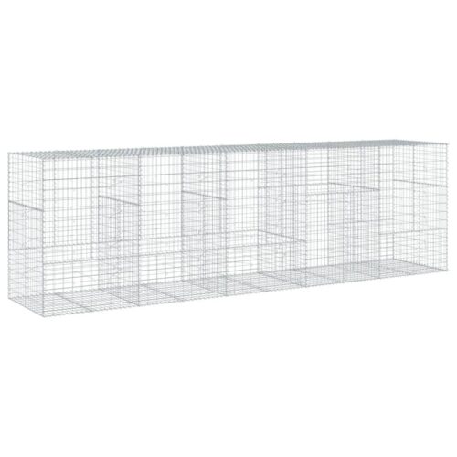 Gabion Basket with Cover 500x100x150cm Galvanised Iron - Image 5