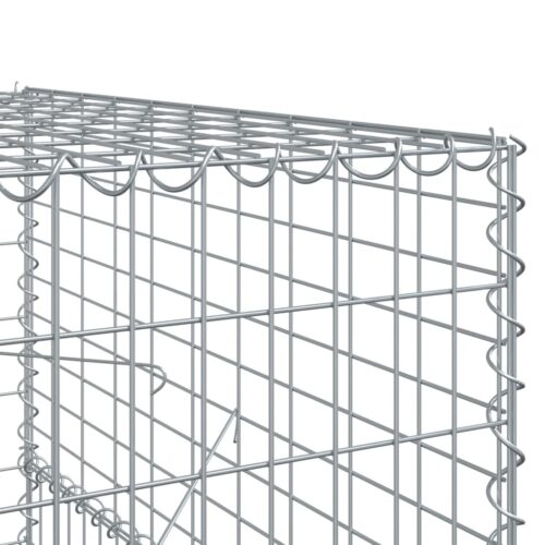 Gabion Basket with Cover 500x100x150cm Galvanised Iron - Image 6