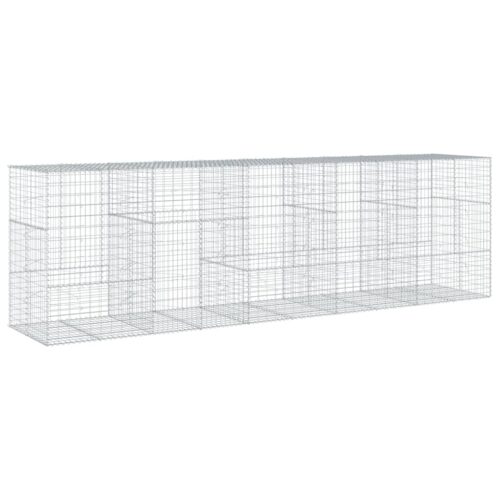 Gabion Basket with Cover 500x100x150cm Galvanised Iron - Image 8