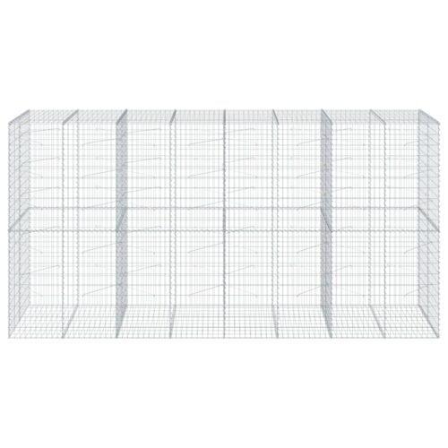Gabion Basket with Cover 400x100x200cm Galvanised Iron - Image 3