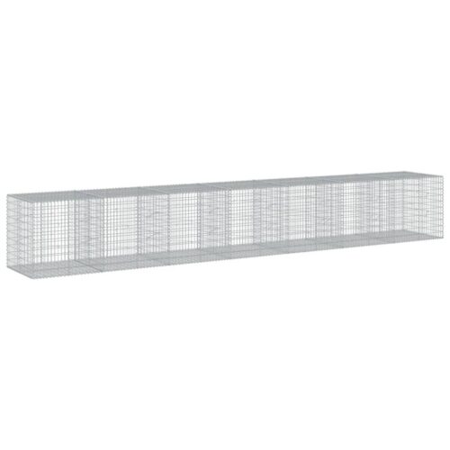Gabion Basket with Cover 700x100x100cm Galvanised Iron - Image 8
