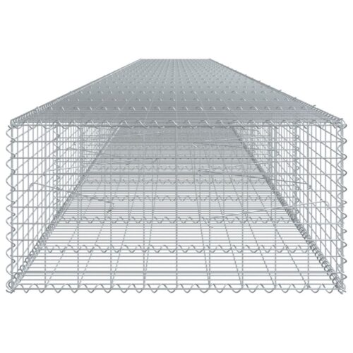 Gabion Basket with Cover 1000x100x50cm Galvanised Iron - Image 4