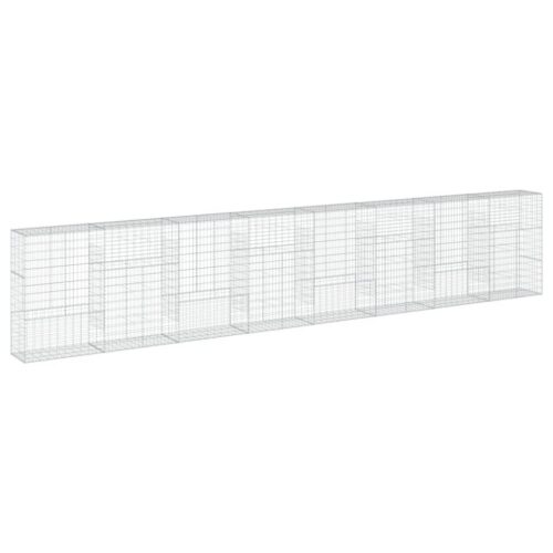 Gabion Basket with Cover 800x50x150cm Galvanised Iron