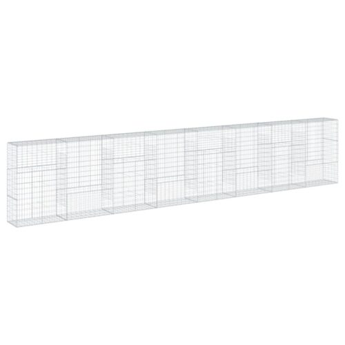 Gabion Basket with Cover 800x50x150cm Galvanised Iron - Image 5