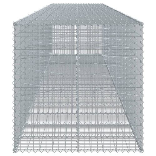 Gabion Basket with Cover 750x100x100cm Galvanised Iron - Image 4