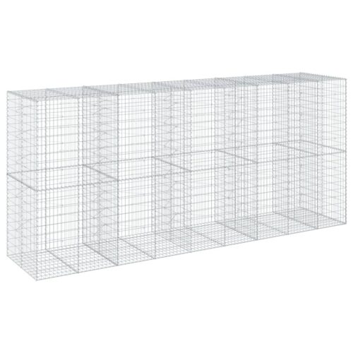Gabion Basket with Cover 450x100x200cm Galvanised Iron