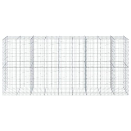 Gabion Basket with Cover 450x100x200cm Galvanised Iron - Image 3
