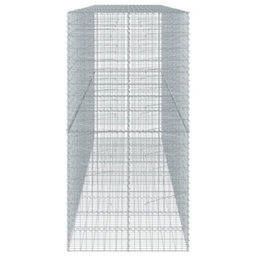 Gabion Basket with Cover 450x100x200cm Galvanised Iron - Image 4