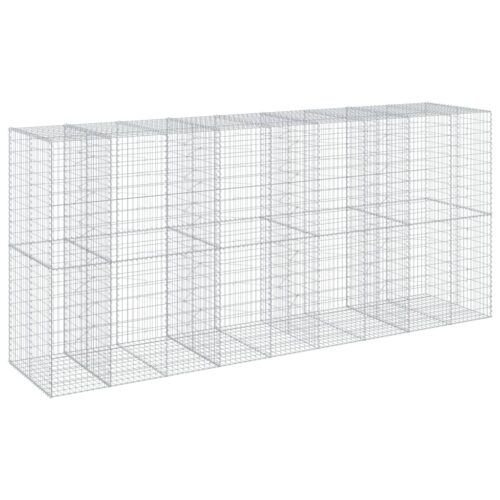 Gabion Basket with Cover 450x100x200cm Galvanised Iron - Image 5
