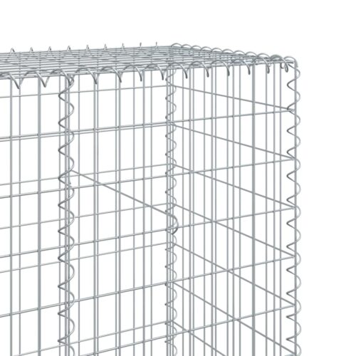 Gabion Basket with Cover 700x50x200cm Galvanised Iron - Image 6