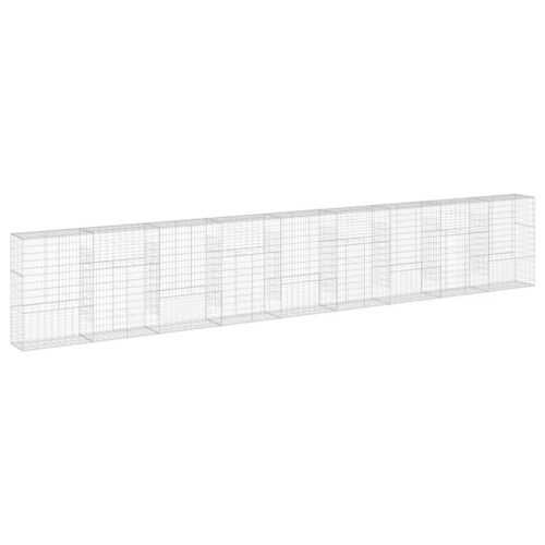 Gabion Basket with Cover 900x50x150cm Galvanised Iron