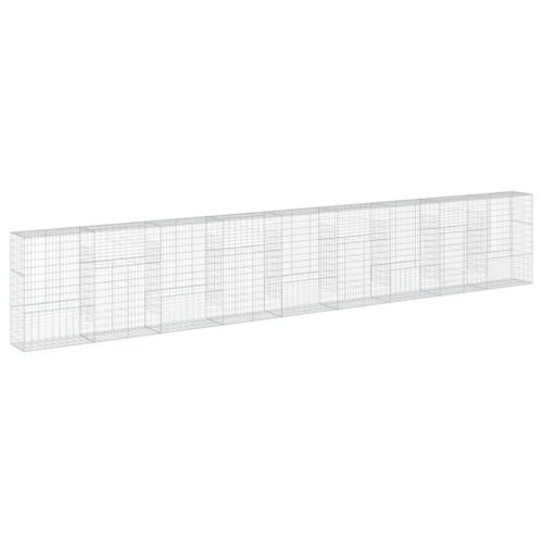 Gabion Basket with Cover 900x50x150cm Galvanised Iron - Image 5