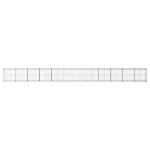 Gabion Basket with Cover 1200x50x100cm Galvanised Iron - Image 3