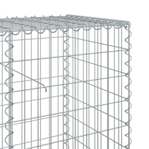 Gabion Basket with Cover 1200x50x100cm Galvanised Iron - Image 6
