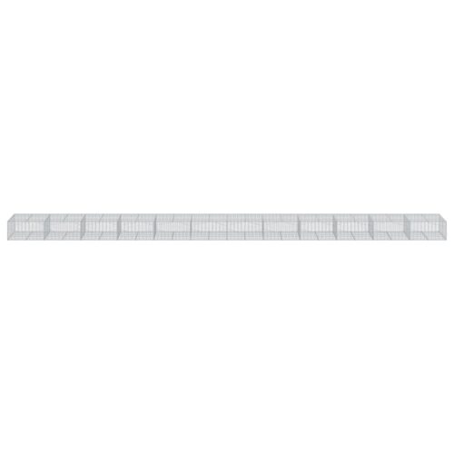 Gabion Basket with Cover 1200x100x50cm Galvanised Iron - Image 3
