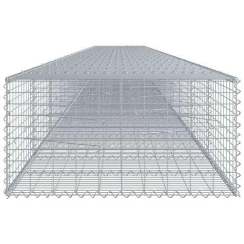 Gabion Basket with Cover 1200x100x50cm Galvanised Iron - Image 4