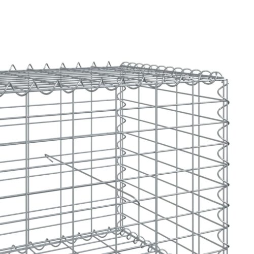 Gabion Basket with Cover 1200x100x50cm Galvanised Iron - Image 6