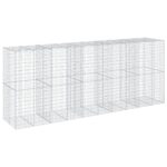Gabion Basket with Cover 500x100x200cm Galvanised Iron