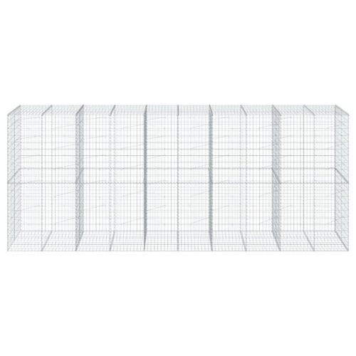 Gabion Basket with Cover 500x100x200cm Galvanised Iron - Image 3