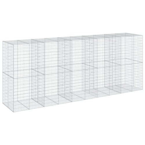 Gabion Basket with Cover 500x100x200cm Galvanised Iron - Image 5