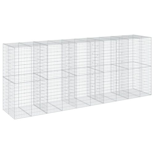 Gabion Basket with Cover 500x100x200cm Galvanised Iron - Image 8