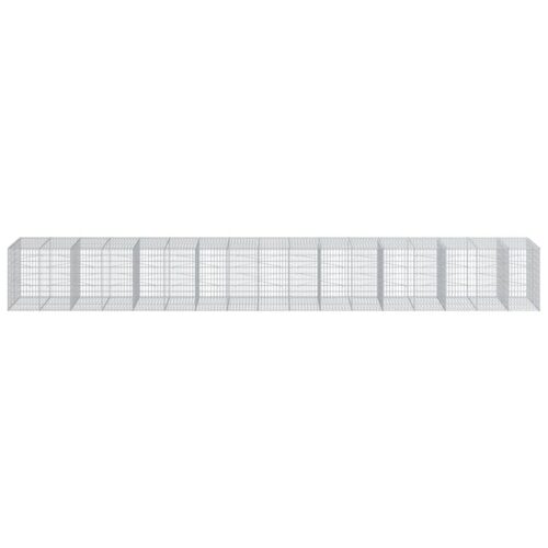 Gabion Basket with Cover 850x100x100cm Galvanised Iron - Image 3