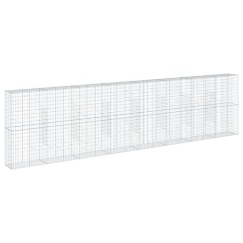 Gabion Basket with Cover 800x50x200cm Galvanised Iron - Image 5